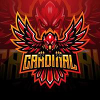 création de logo de mascotte cardinal esport vecteur
