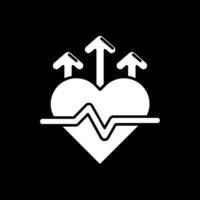 icône inversée de glyphe de fréquence cardiaque vecteur
