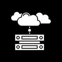 nuage Les données glyphe inversé icône vecteur