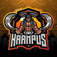 création de logo de mascotte krampus esport vecteur