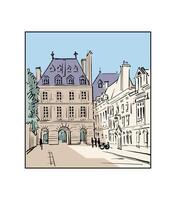 rue vue de le vieux ville dans France, L'Europe , vecteur dessin.