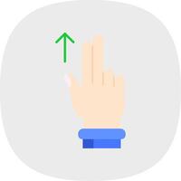 deux les doigts en haut plat courbe icône vecteur