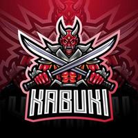 création de logo de mascotte kabuki esport vecteur