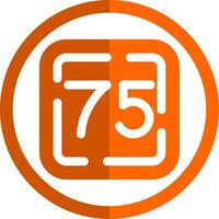 soixante-dix cinq glyphe Orange cercle icône vecteur