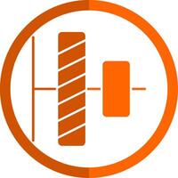 verticale alignement glyphe Orange cercle icône vecteur