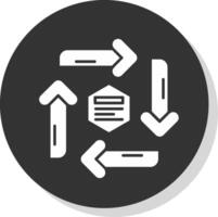 infographie éléments glyphe gris cercle icône vecteur