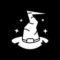 icône inversée de glyphe de chapeau de sorcière vecteur