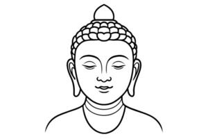 tête de Bouddha. vecteur illustration isolé sur blanc