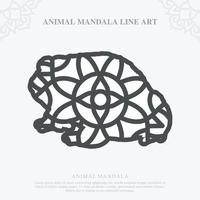 mandala animal. éléments décoratifs vintage. motif oriental, illustration vectorielle. vecteur