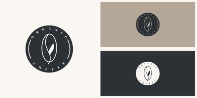 conception de modèle d'illustration de logo de grains de café premium vecteur