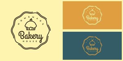 création de logo de boulangerie maison vecteur