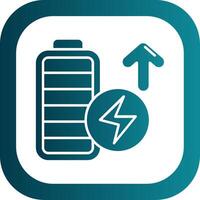batterie plein glyphe pente rond coin icône vecteur