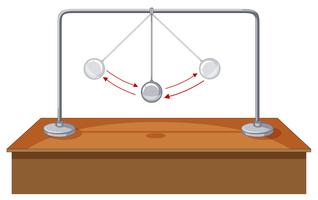 Balle de gravité se balançant sur la table vecteur