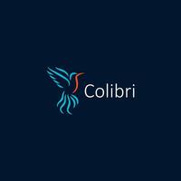 colibri logo isolé sur foncé bleu Contexte. conception colibri pour logo, Facile et nettoyer plat conception de le colibri logo modèle. adapté pour votre conception besoin, logo, illustration, animation. vecteur