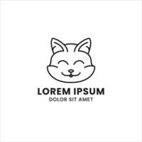 simple, élégant, moderne, et magnifique monoline style animal logo modèle pour votre Créatif projet. mignonne chat logo vecteur