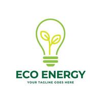 éco lumière ampoule la nature logo vecteur plat conception. énergie économie lampe symbole.