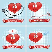 Fond de journée de santé avec le cœur et les équipements médicaux vecteur