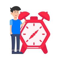 illustration de gens avec l'horloge vecteur