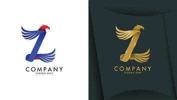 lettre z logo avec Aigle tête dans minimaliste style vecteur