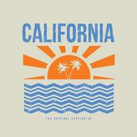 Californie plage illustration typographie pour t chemise, affiche, logo, autocollant, ou vêtements marchandise vecteur