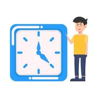 illustration de gens avec l'horloge vecteur