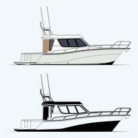 bateau vecteur dans deux modes un Couleur et une luxe style illustration.