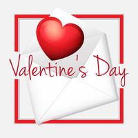 Modèle de carte Valentine avec coeur dans l&#39;enveloppe vecteur