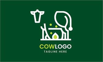 ai généré vache minimaliste logo vecteur conception modèle idée