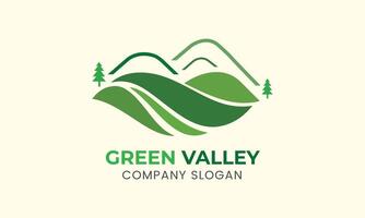 ai généré vert vallée vert la nature maison minimaliste logo icône symbole modèle vecteur