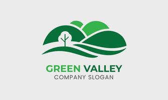 ai généré vert vallée vert la nature maison minimaliste logo icône symbole modèle vecteur