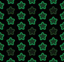 vert étoiles sans couture modèle sur noir Contexte vecteur