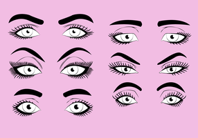 Femme, cils, clipart, vecteur, illustration vecteur