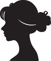 noir vecteur magnifique femme profil silhouette - mode ou beauté illustration