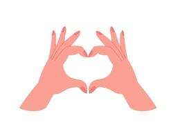 deux mains dans le forme de une cœur. concept symbole de aimer, soutien, famille, confiance, romance. vecteur