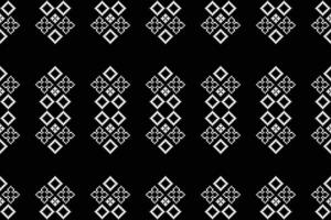 traditionnel ethnique motifs ikat géométrique en tissu modèle traverser point.ikat broderie ethnique Oriental pixel noir background.abstract, vecteur, illustration. texture, écharpe, décoration, papier peint. vecteur