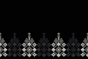 traditionnel ethnique motifs ikat géométrique en tissu modèle traverser point.ikat broderie ethnique Oriental pixel noir background.abstract, vecteur, illustration. texture, écharpe, décoration, papier peint. vecteur