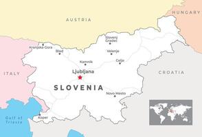 slovénie politique carte avec Capitale ljubljana, plus important villes et nationale les frontières vecteur