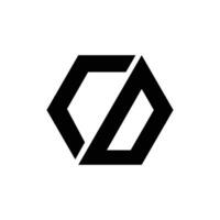 hexagonal moderne forme lettre CD unique initiale monogramme logo concept vecteur