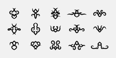 une ensemble de tribal symboles sur une blanc Contexte vecteur