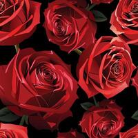 rouge velours des roses floral sans couture modèle vecteur