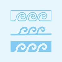 vague et l'eau isolé rond forme logo bleu Couleur mer, océan, rivière surface vecteur