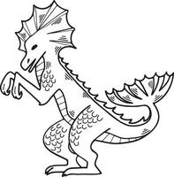 main tiré dragon personnage dans plat style vecteur