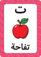 imprimable arabe alphabet lettre flashcard. apprentissage le arabe langue. bouche dessin animé. vecteur