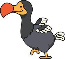 mignonne dessin animé dodo oiseau vecteur illustration.