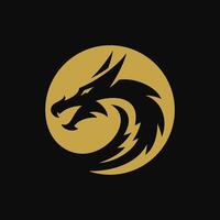 dragon tête logo conception vecteur illustration