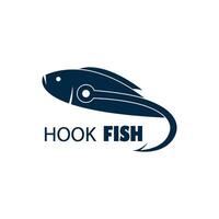 crochet de pêche et modèle de conception de vecteur de poisson