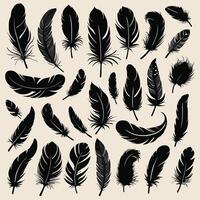 plume silhouette illustration encre dessin vecteur art