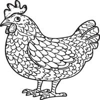 poulet coloration pages. poulet contour vecteur pour coloration livre
