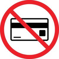 non crédit carte icône . non crédit carte permis signe . non recevoir crédit carte icône vecteur