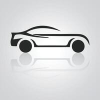 voiture Icônes, ancien voiture, unique icône, voiture logo avec une argent Contexte. vecteur illustration
